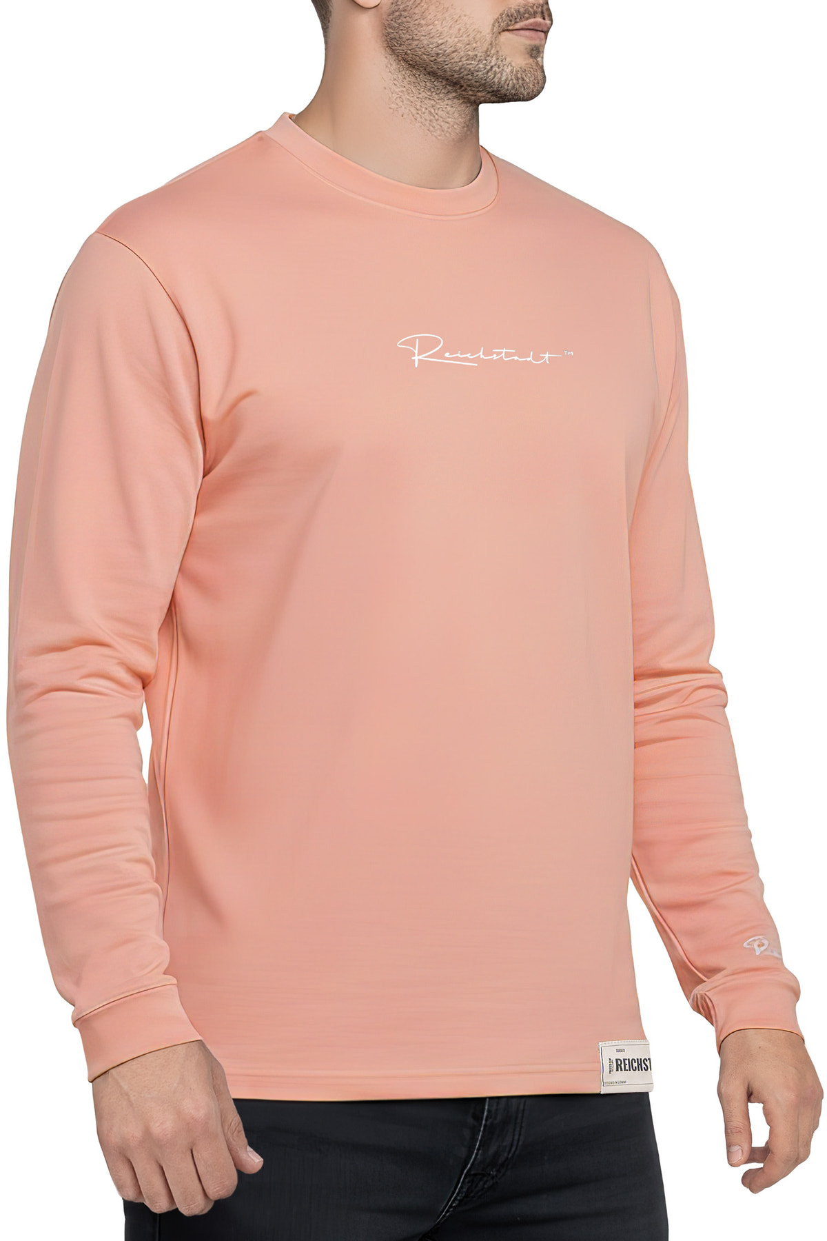 Herren Oversized Langarm Shirt in Old Pink – Reichstadt – Ansicht 4