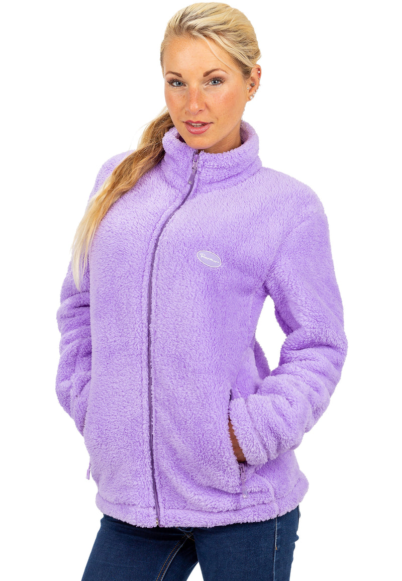 Damen Regular Fit Fleecejacke Kuschelig in Purple – Reichstadt – Ansicht 4