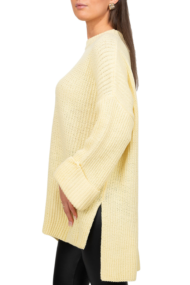 Damen Relaxed Fit Pullover 25RSW067 - Yellow