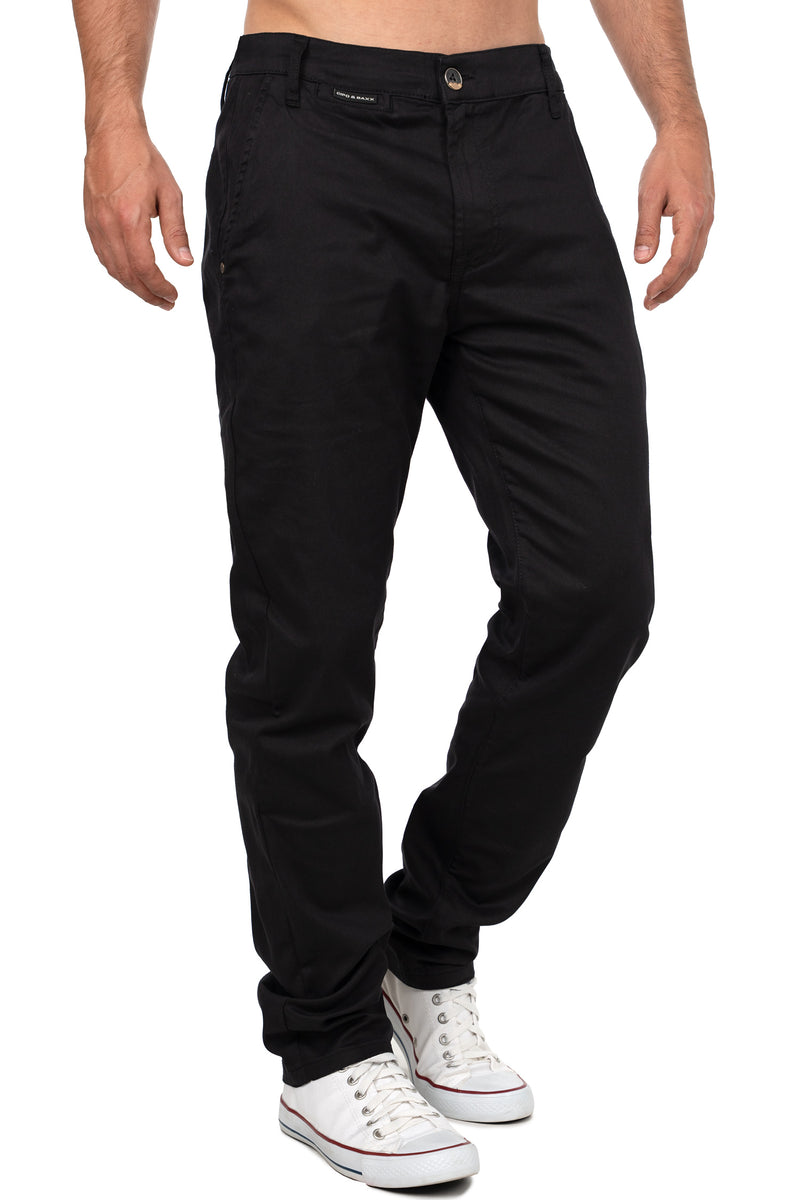 Herren Regular Fit Hose Mid Waist CD842 - Black
