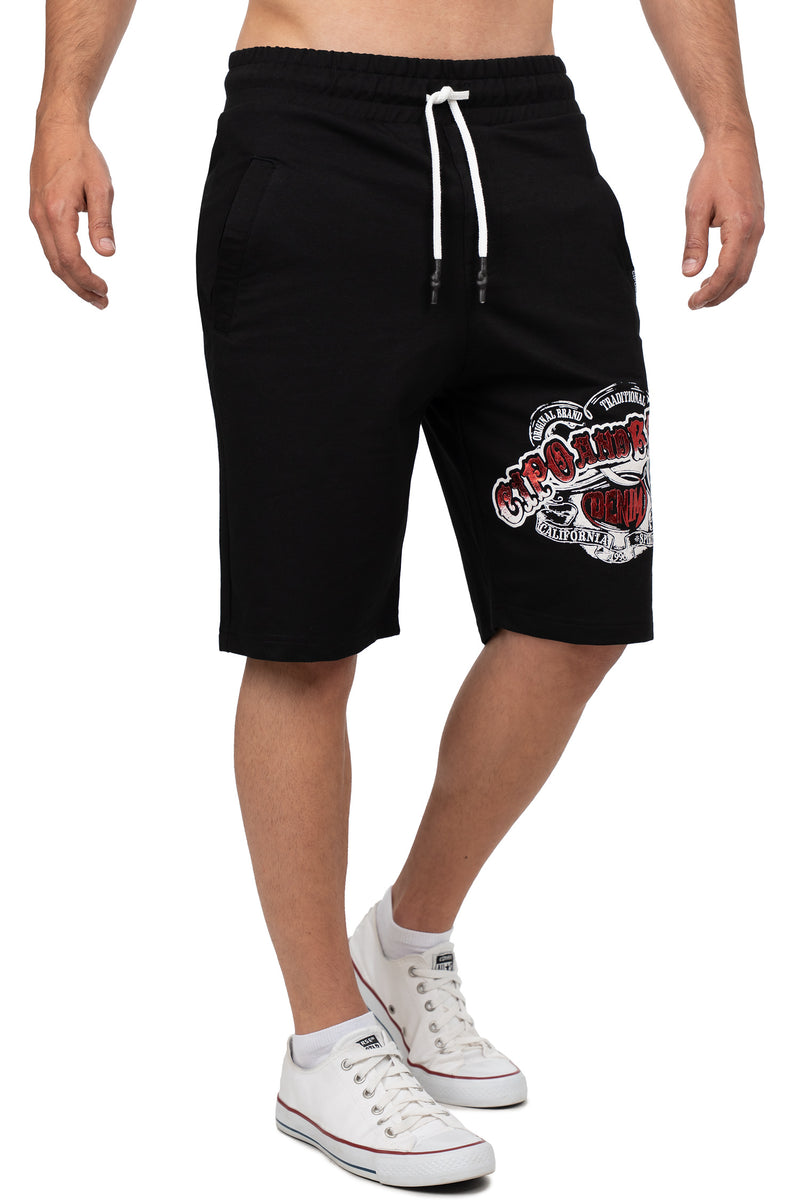 Herren Regular Fit Shorts Mid Waist CK274 - Black