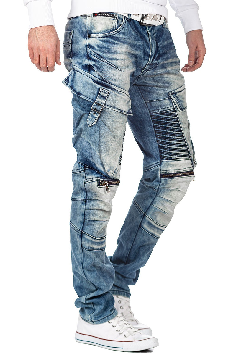 Herren Regular Fit Jeans Stonewashed CD523 - Blue