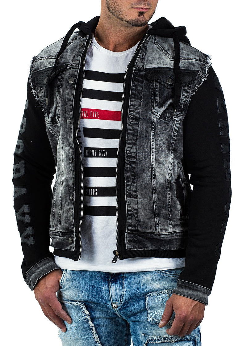 Herren Regular Fit Jacke Denim CJ155 - Black