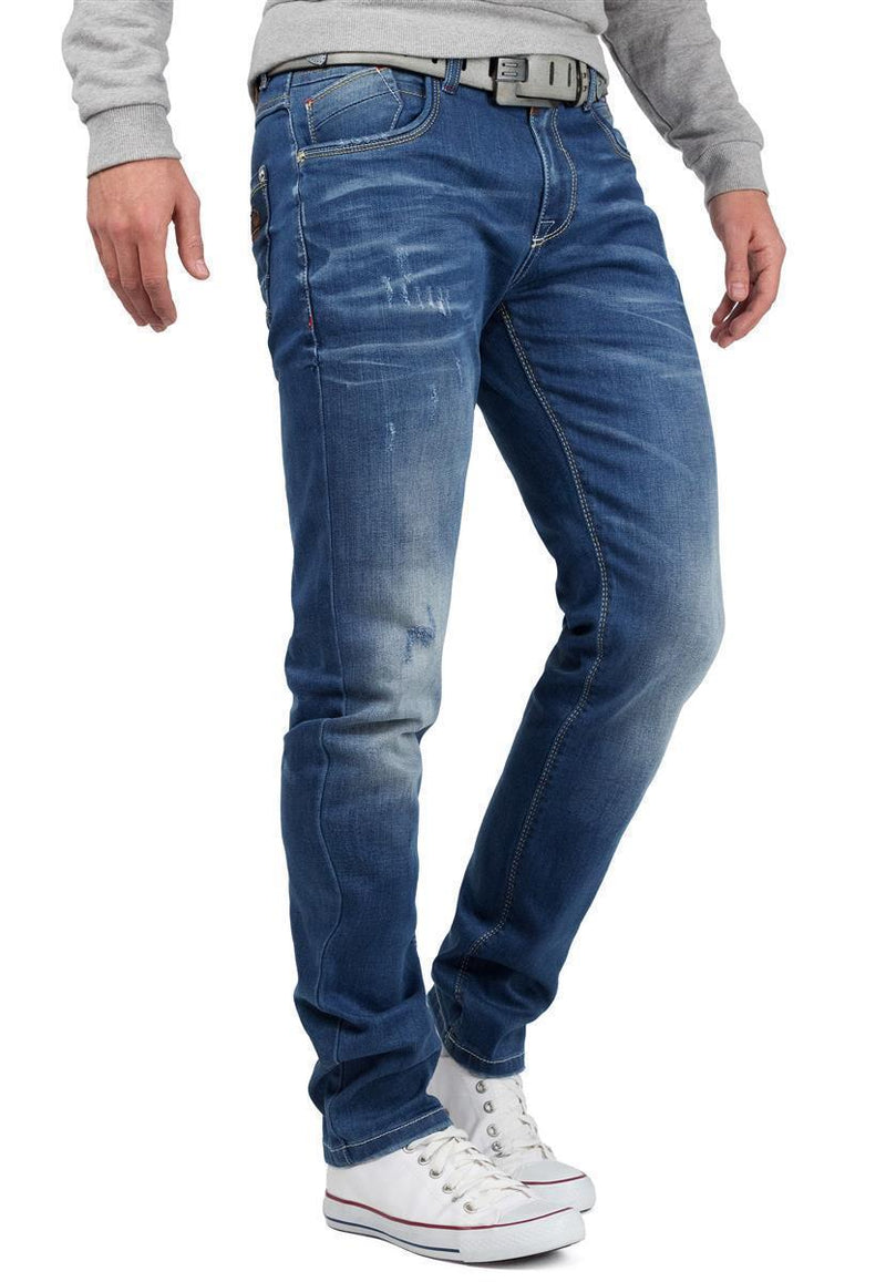 Herren Regular Fit Jeans Stonewashed CD386 - Blue