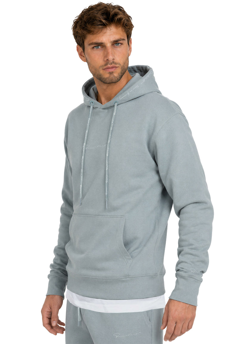 Herren Regular Fit Hoodie Marken-Stick 23RS034 - Grey