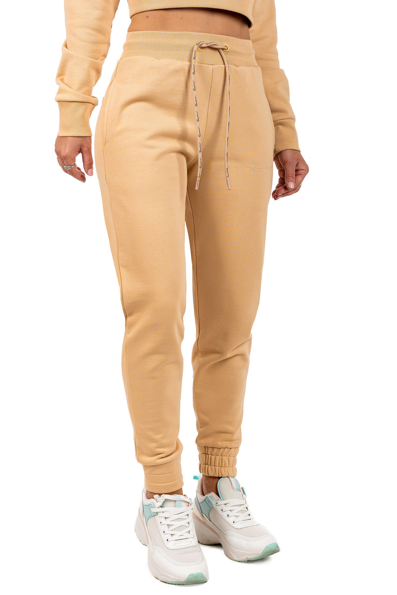 Damen Slim Fit Jogginghose Marken-Stick 23RSW039 - Beige
