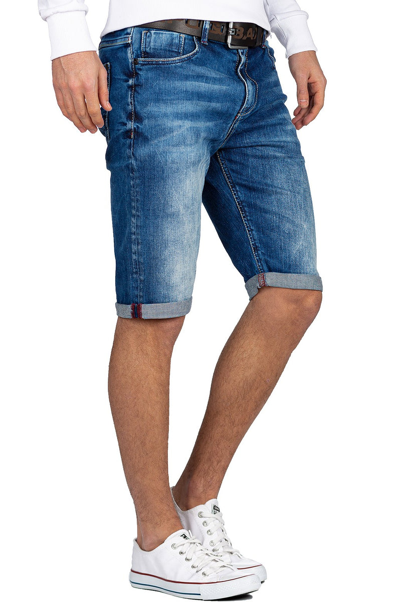 Herren Regular Fit Kurze Hose Stonewashed CK184 - Blue