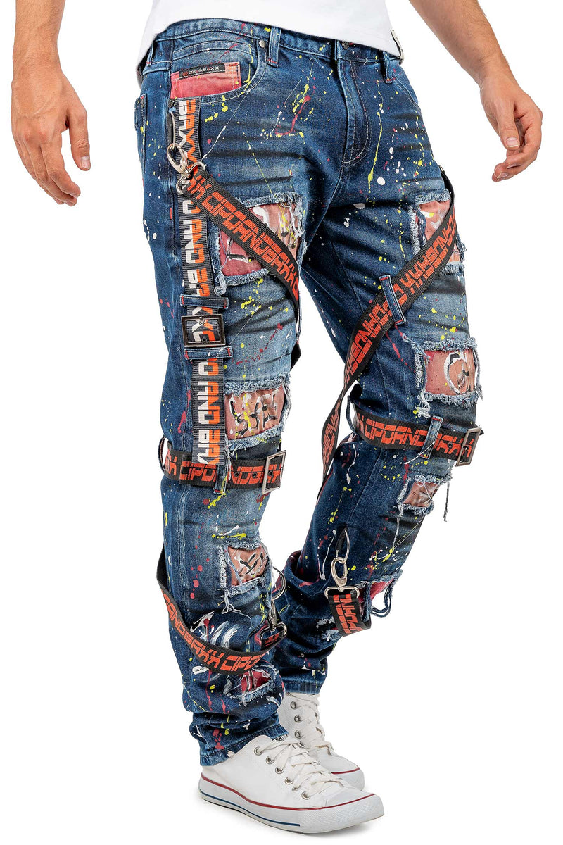 Herren Regular Fit Jeans Stonewashed CD716 - Blue