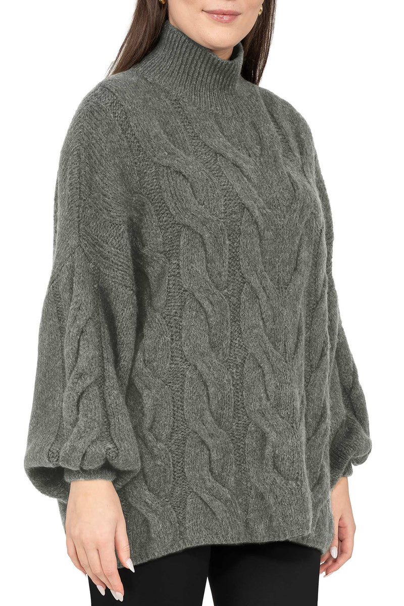 Damen Relaxed Fit Strickpullover 25RSW091 - Grey