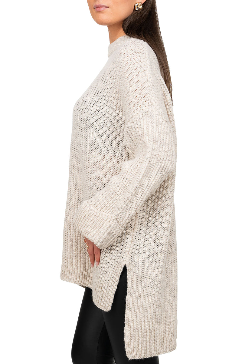 Damen Relaxed Fit Pullover 25RSW067 - Beige