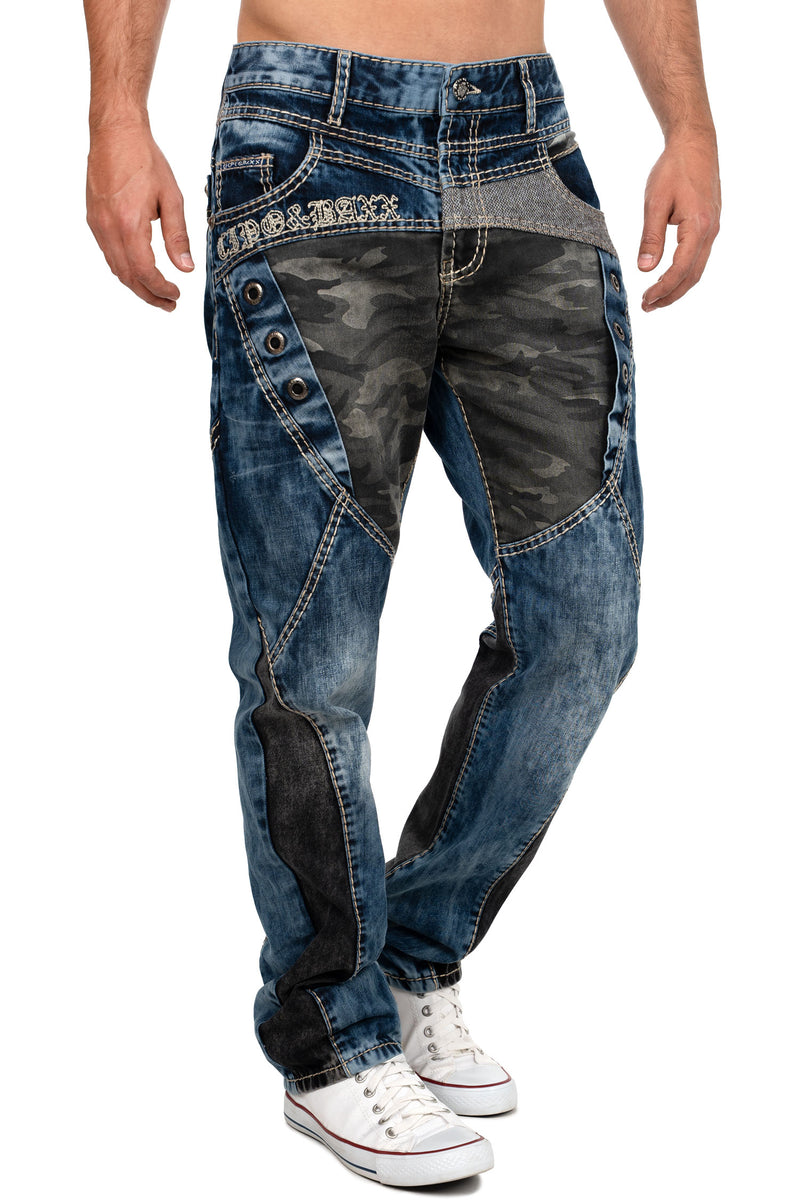 Herren Regular Fit Jeans Stonewashed CD894 - Blue