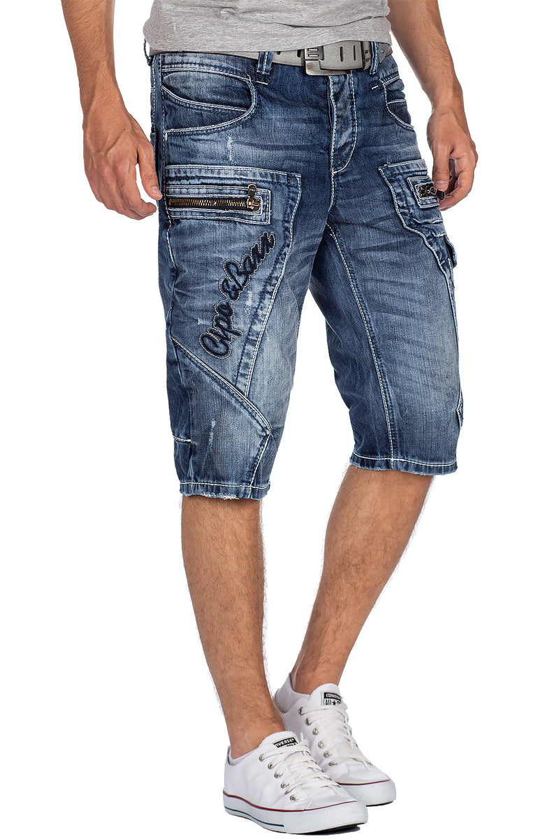 Herren Regular Fit Shorts Stonewashed CK101 - Blue