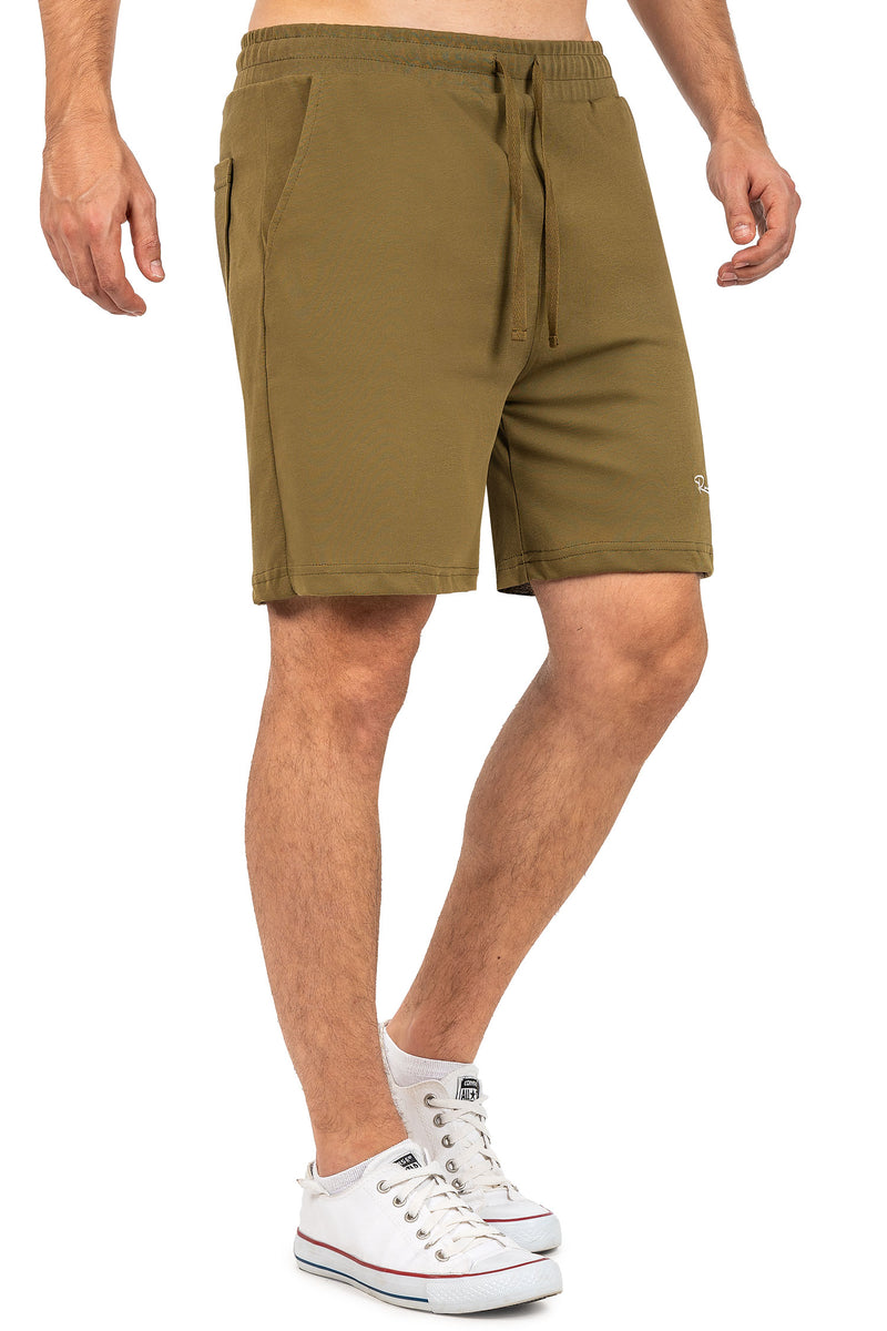 Herren Regular Fit Shorts Marken-Stick 23RS043 - Khaki