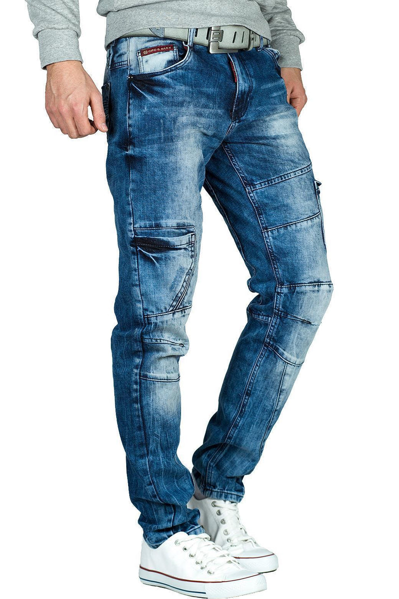 Herren Slim Fit Jeans Stonewashed CD478 - Blue