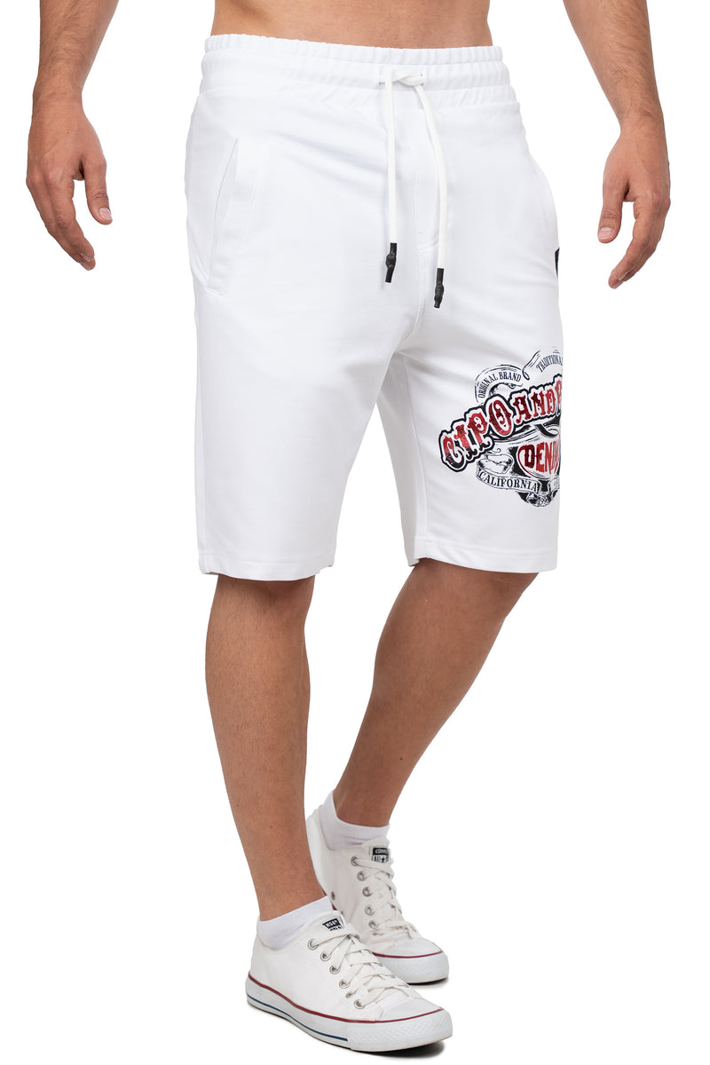 Herren Regular Fit Shorts Mid Waist CK274 - White