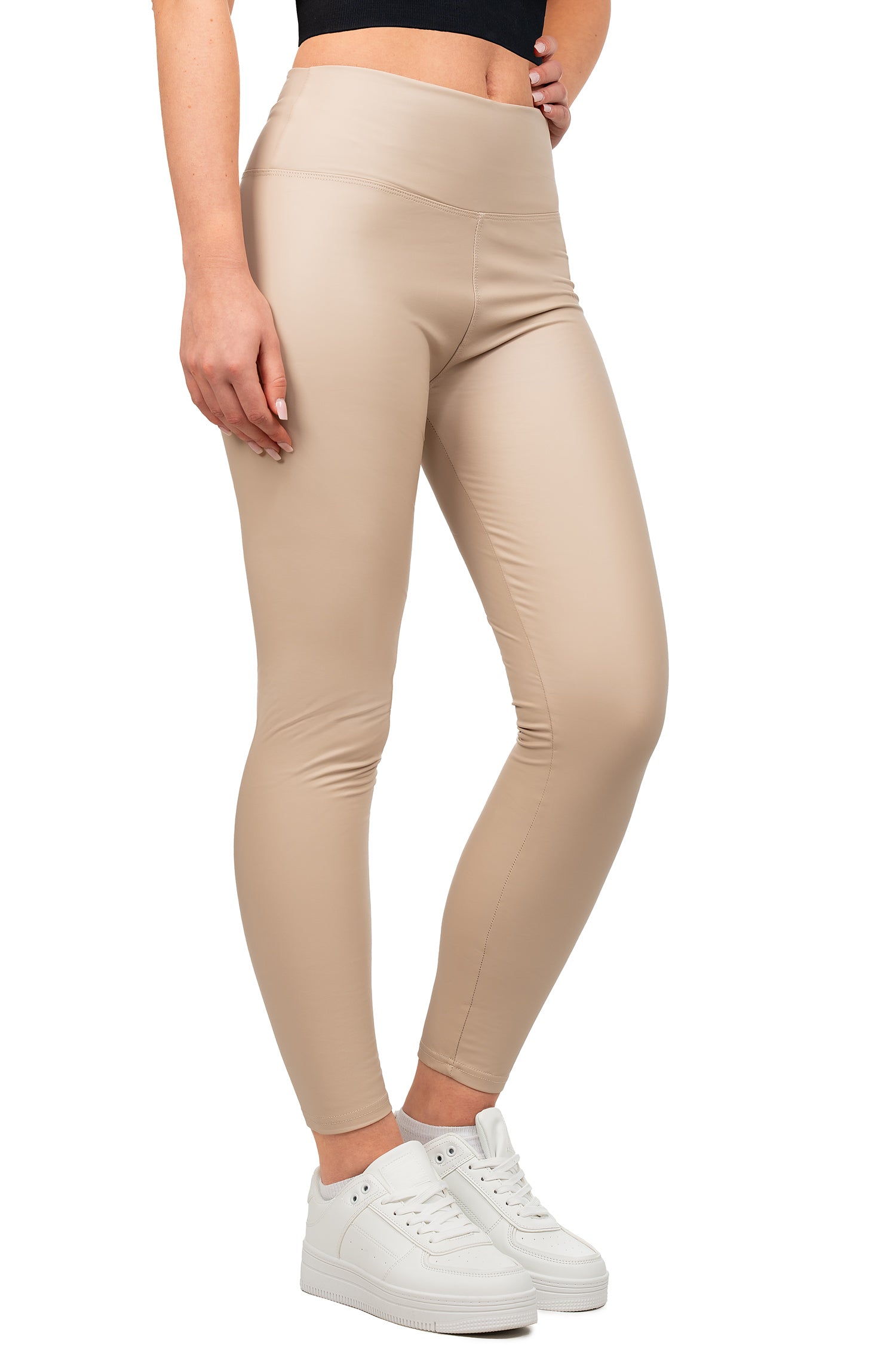 Damen Skinny Fit Hose High Waist 25RSW066 - Beige