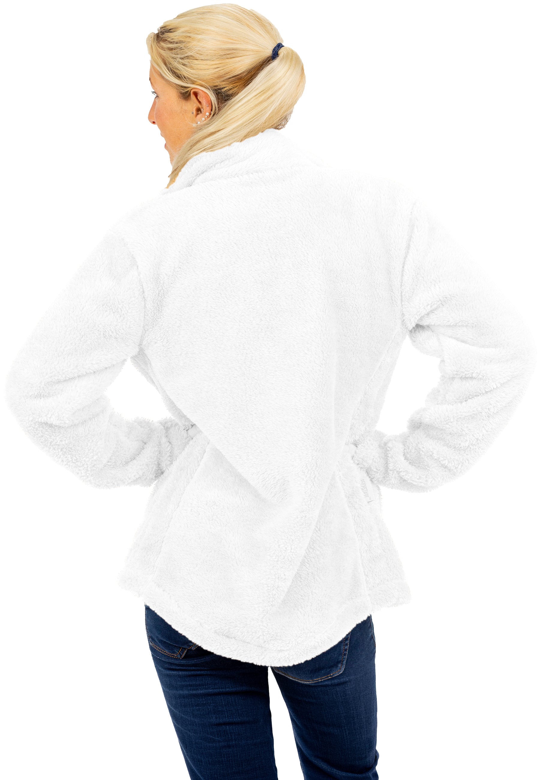 Damen Regular Fit Fleecejacke Kuschelig 22RSW002 - White