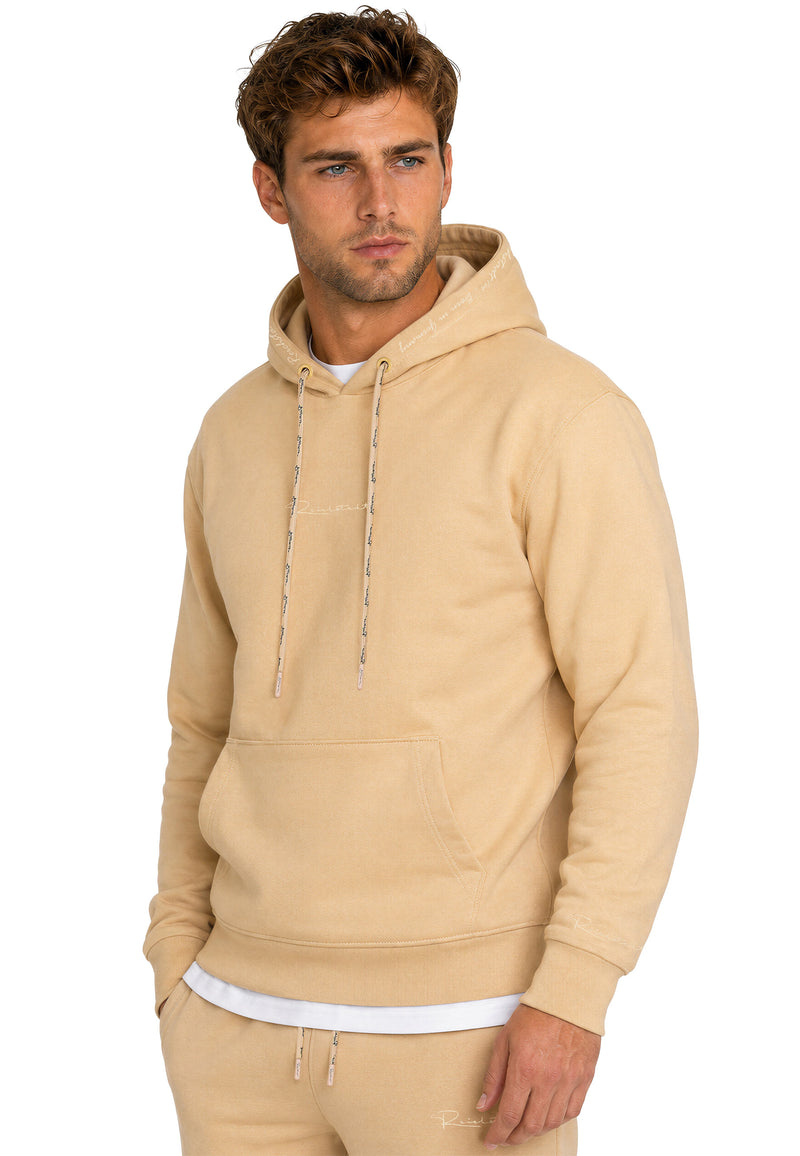 Herren Regular Fit Hoodie Marken-Stick 23RS034 - Beige
