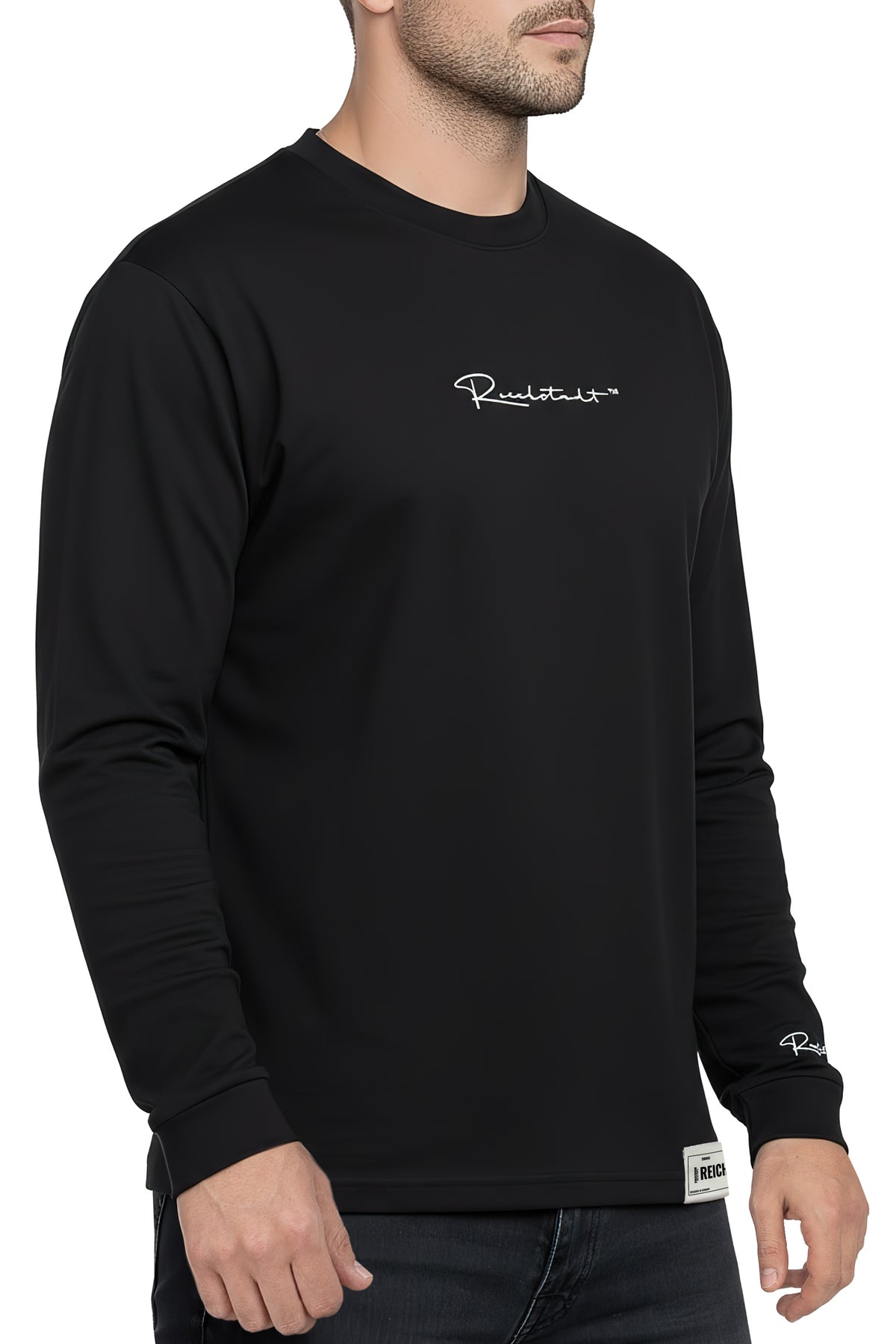Herren Oversized Langarm Shirt in Black – Reichstadt – Ansicht 4