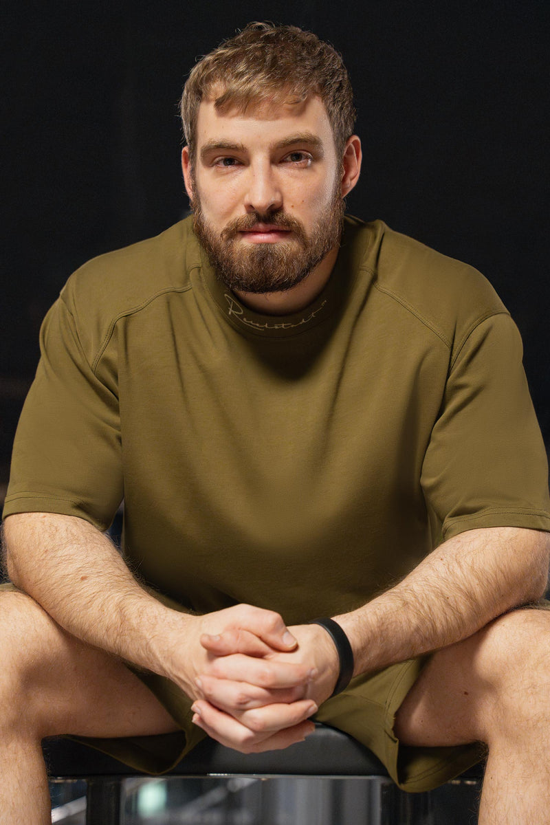Herren Relaxed Fit T-Shirt S-23RS041 - Khaki