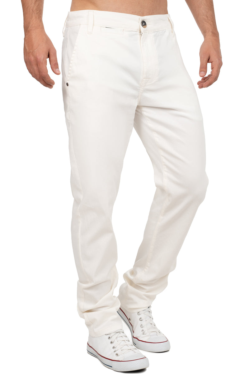 Herren Regular Fit Hose Mid Waist CD842 - White
