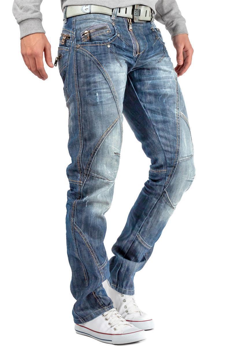 Herren Regular Fit Jeans Stonewashed C0751 - Blue