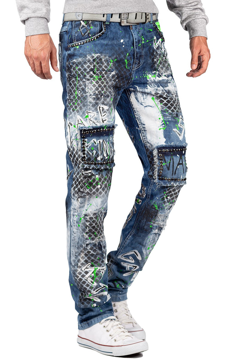 Herren Regular Fit Jeans Stonewashed CD591 - Blue