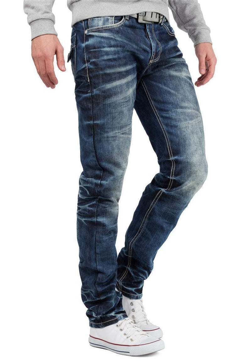 Herren Regular Fit Jeans Stonewashed CD328 - Blue