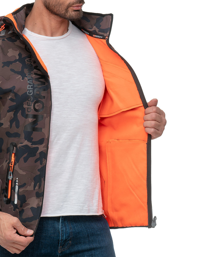 Herren Regular Fit Softshelljacke royaute men - Kaki-Orange
