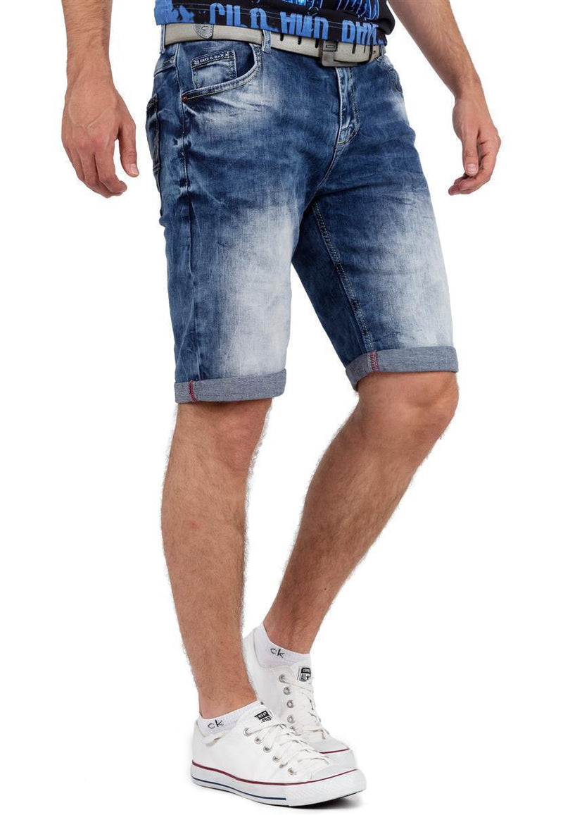 Herren Regular Fit Shorts Stonewashed 21CB17 - Blue