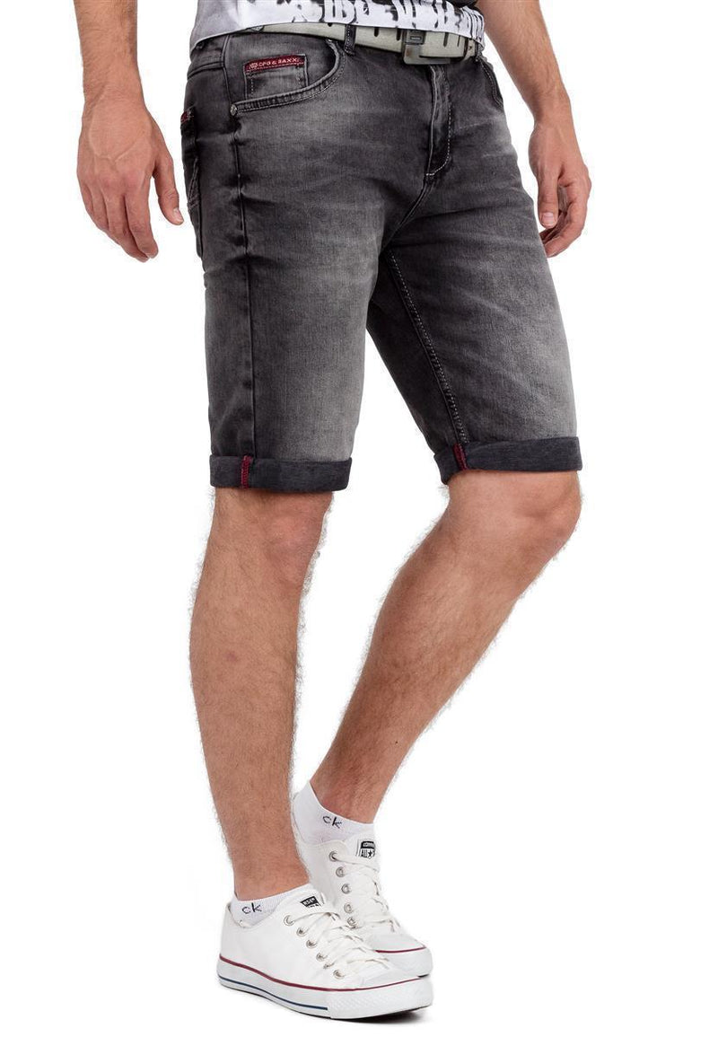 Herren Regular Fit Shorts Stonewashed 21CB17 - Dark Grey