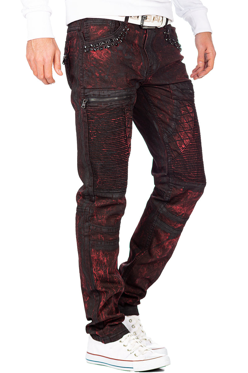 Regular Fit Jeans 2x Reißverschlüsse an den Gesäßtaschen CD581 - Bordeaux