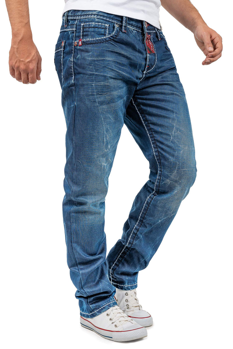 Herren Regular Fit Jeans Stonewashed CD709 - Blue