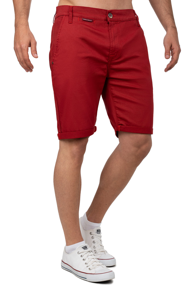 Herren Regular Fit Shorts Logo-Detail CK272 - Burgundy