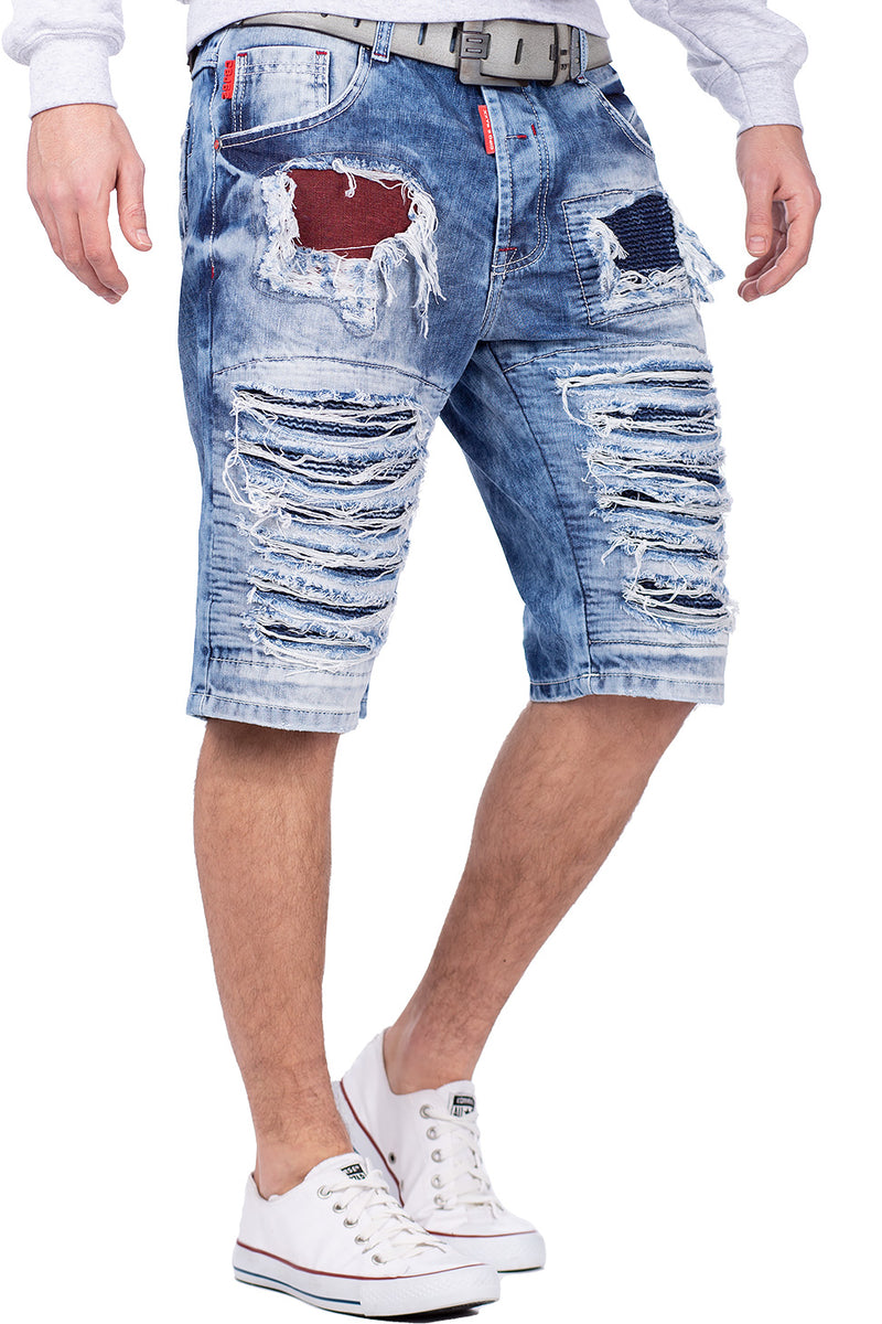 Herren Regular Fit Shorts Stonewashed CK219 - Blue