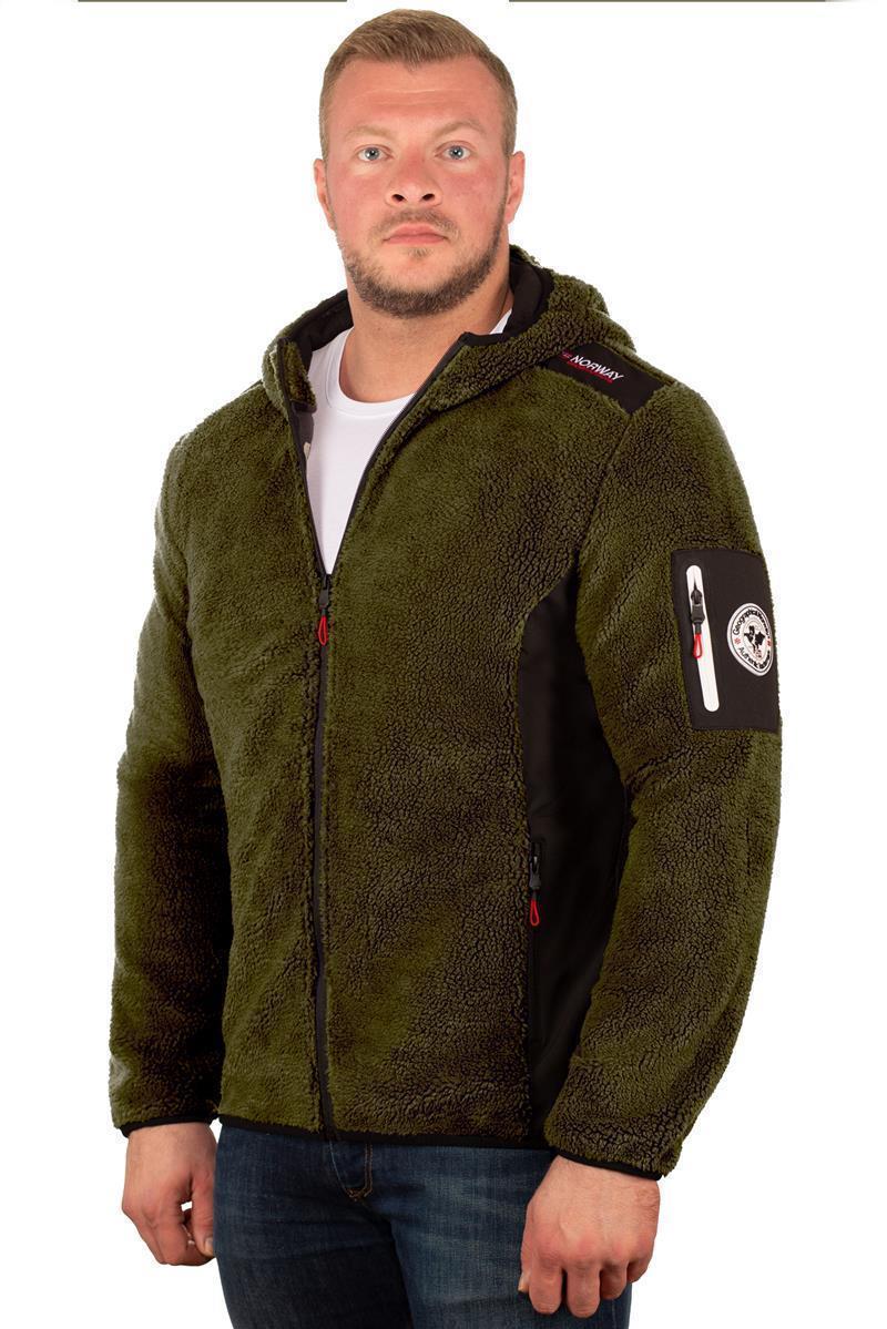 Geographical Norway Regular Fit Fleecesjacke Stickereien Tufour Khaki M - Khaki