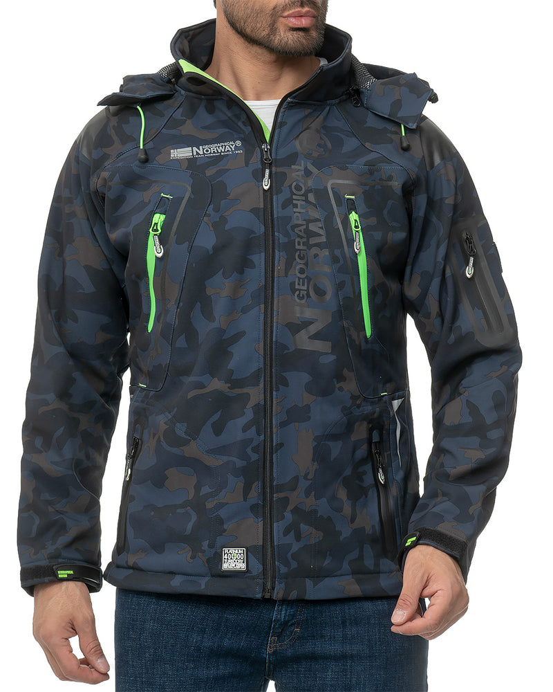 Herren Regular Fit Softshelljacke techno men - Navy-Green