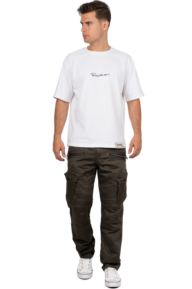 Herren Straight Fit Jeans Mid Waist CD424 - Khaki