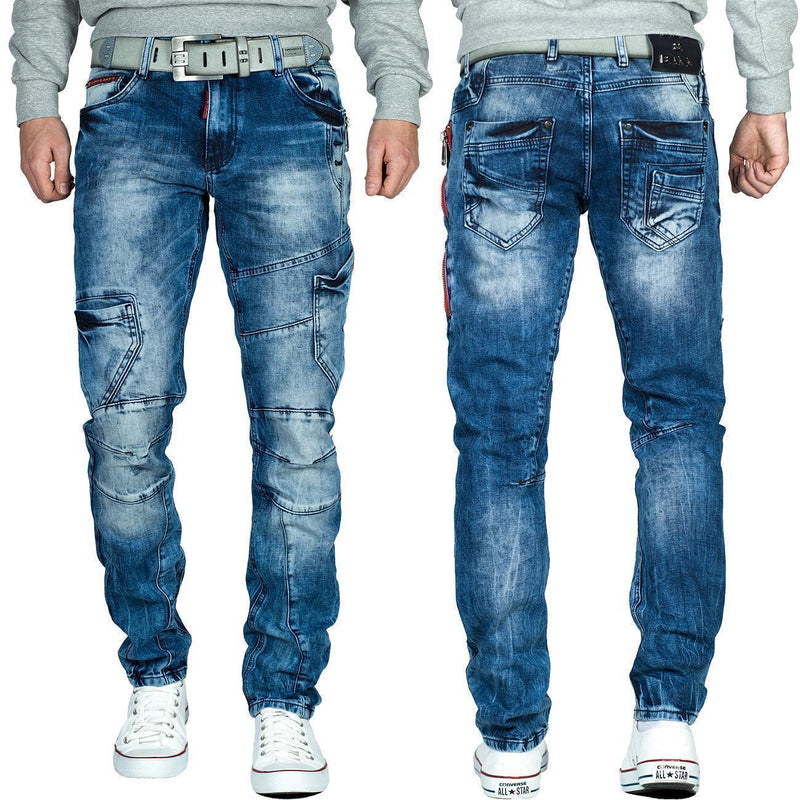 Herren Slim Fit Jeans Stonewashed CD478 - Blue