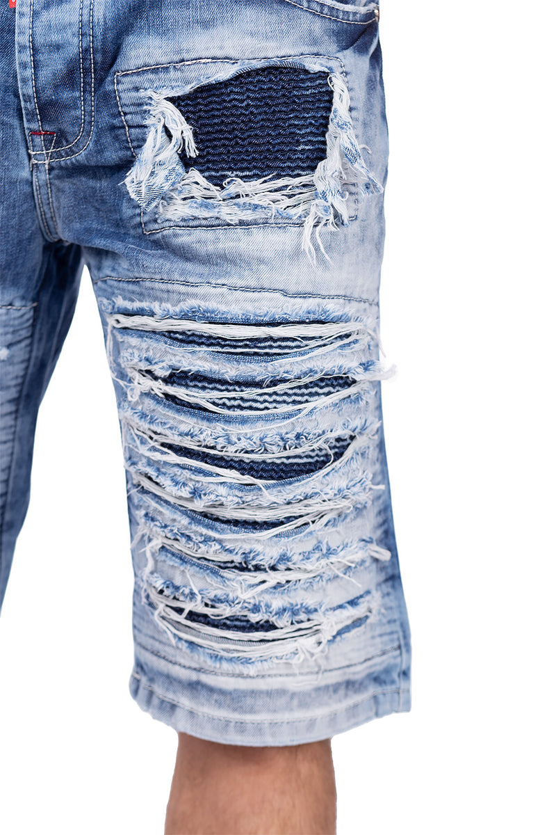 Herren Regular Fit Shorts Stonewashed CK219 - Blue