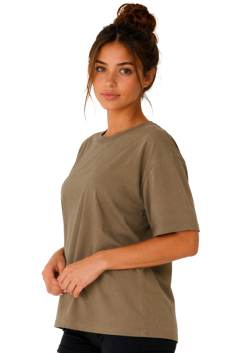 Damen Regular Fit T-Shirt Shoulder Drop 25RSW071 - Khaki
