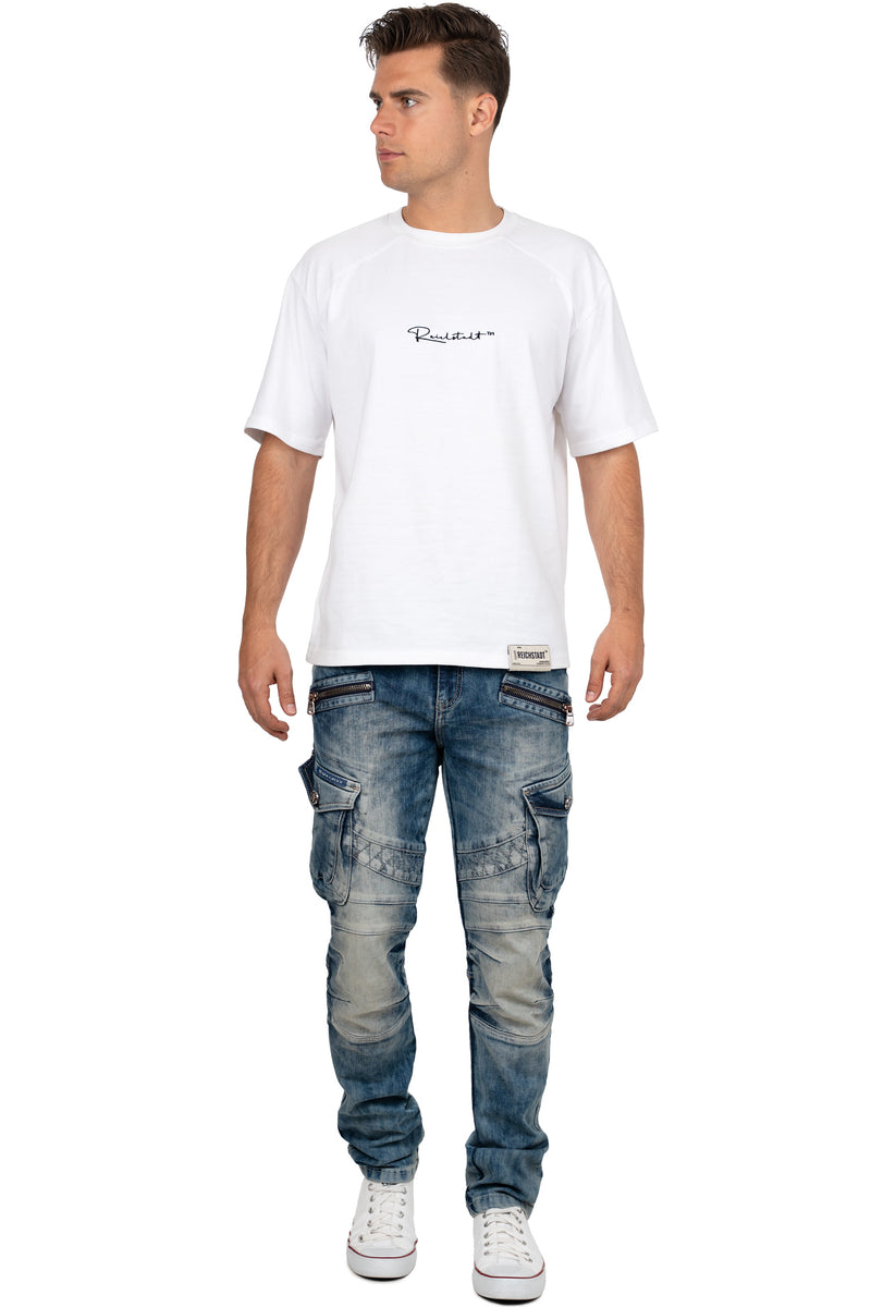 Herren Straight Fit Jeans Stonewashed CD780 - Blue