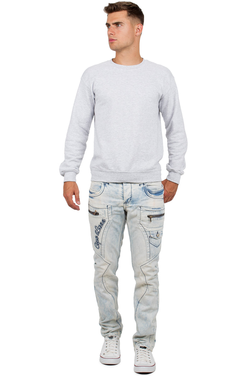 Herren Regular Fit Jeans Stonewashed CD272 - Blue