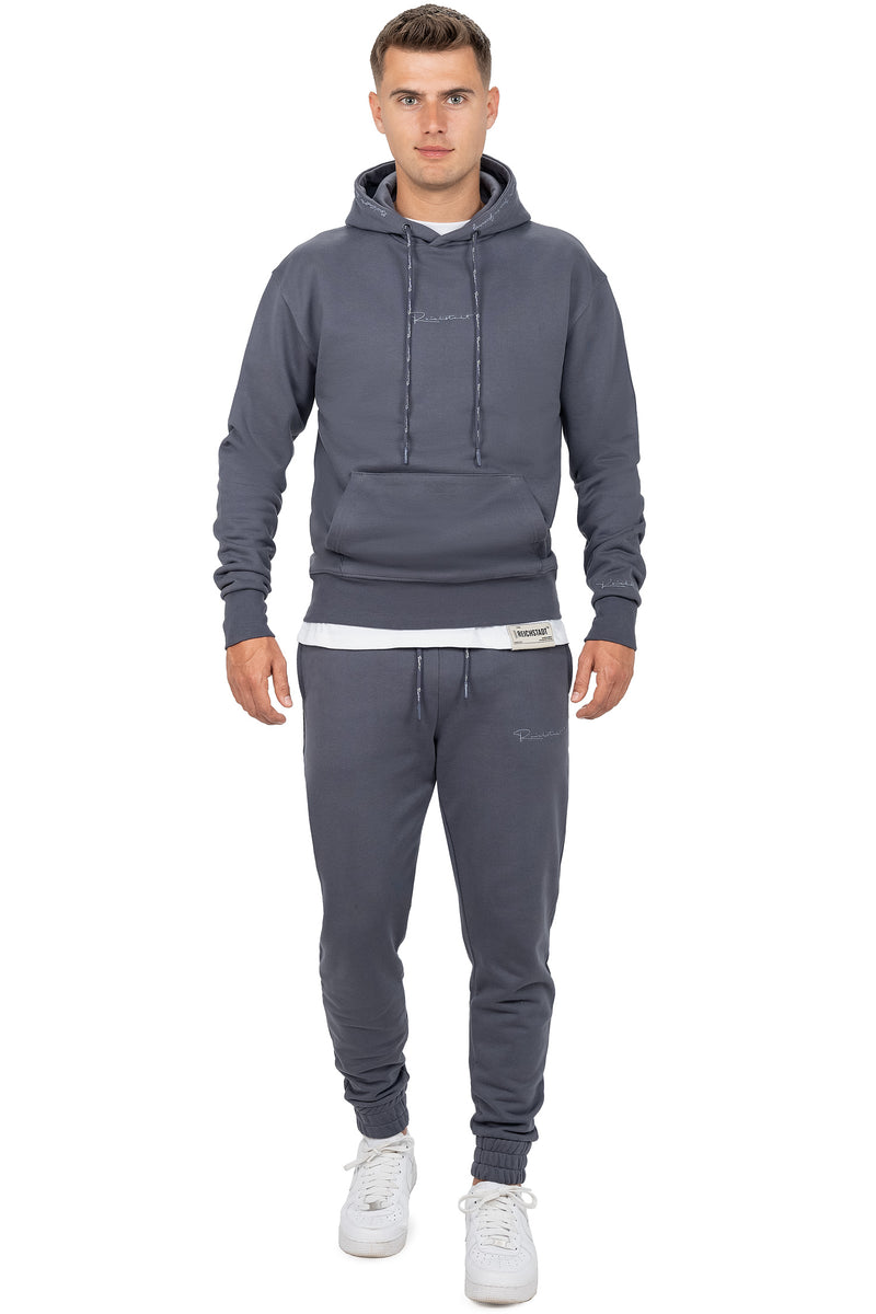 Herren Regular Fit Jogginghose Marken-Stick 23RS035 - Anthracite