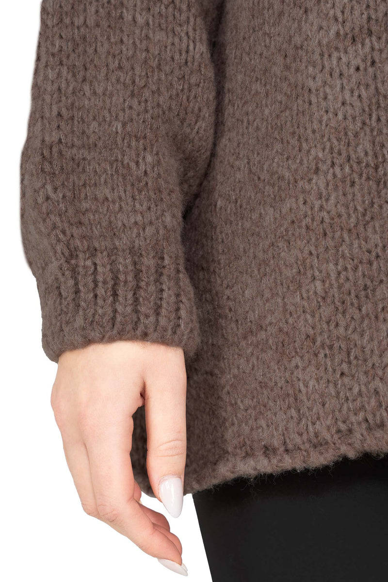 Damen Relaxed Fit Strickpullover 25RSW095 - Taupe