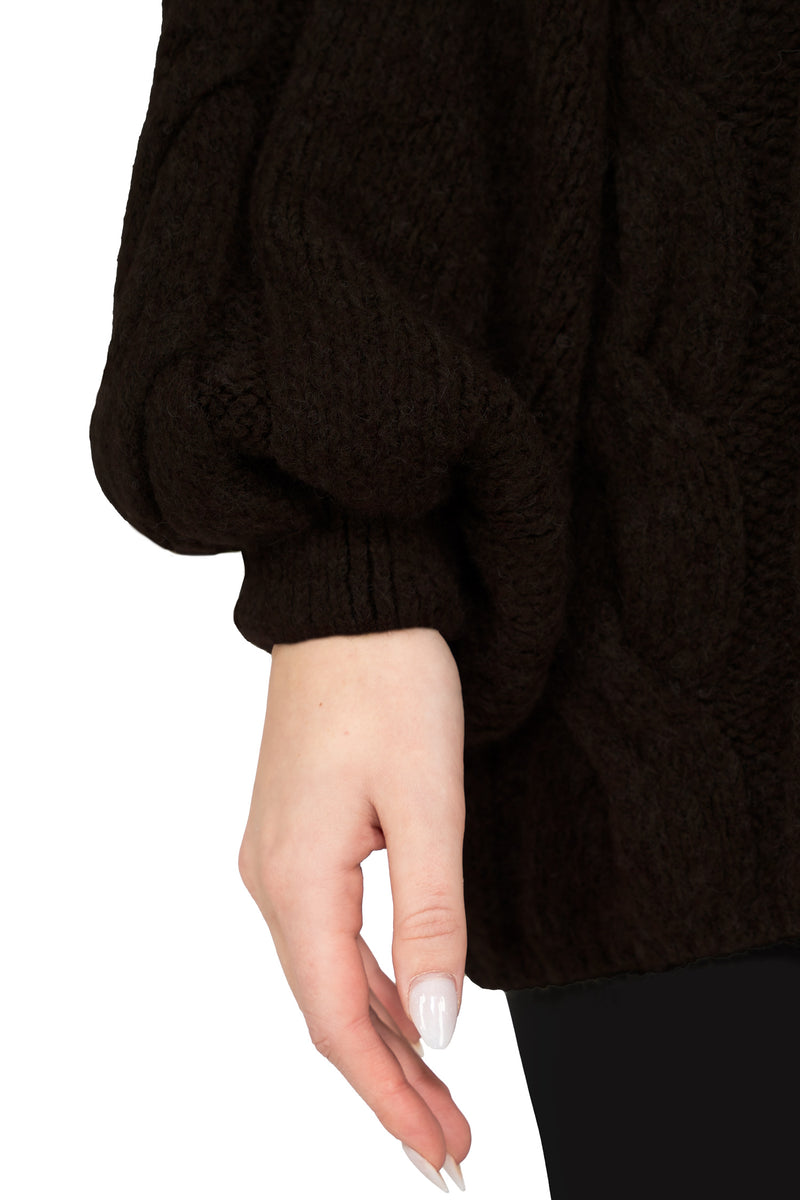Damen Relaxed Fit Strickpullover 25RSW091 - Brown