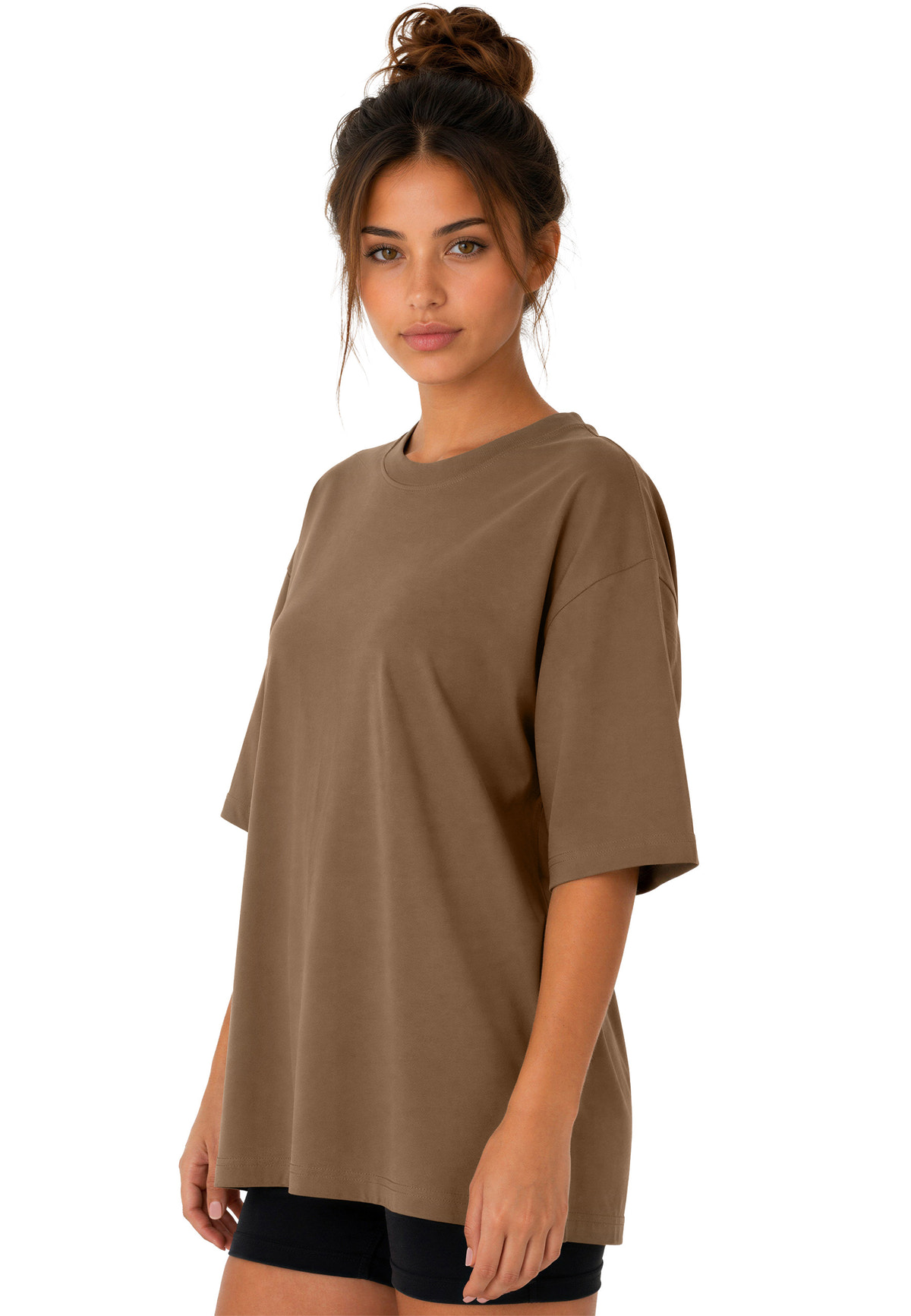 Damen Oversized T-Shirt in Khaki – Reichstadt – Ansicht 5