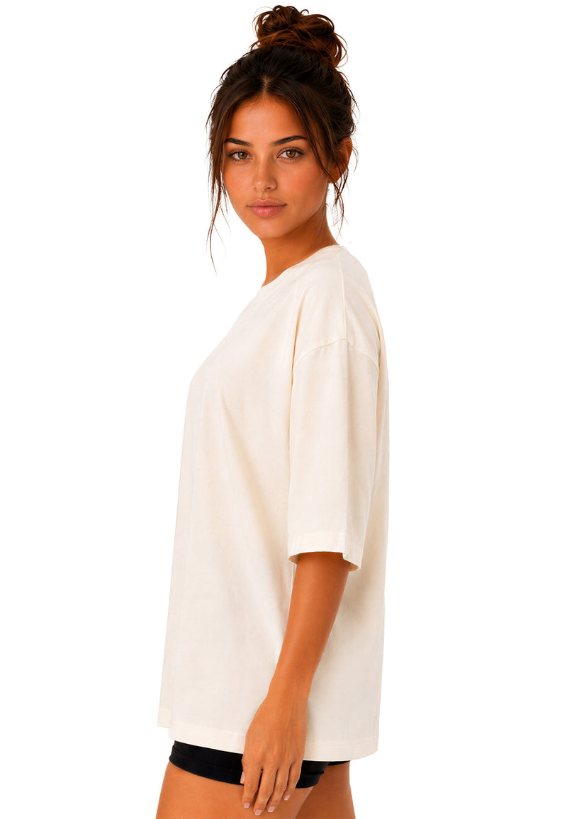 Damen Oversized Oversized T-Shirt 25RSW070 - Beige
