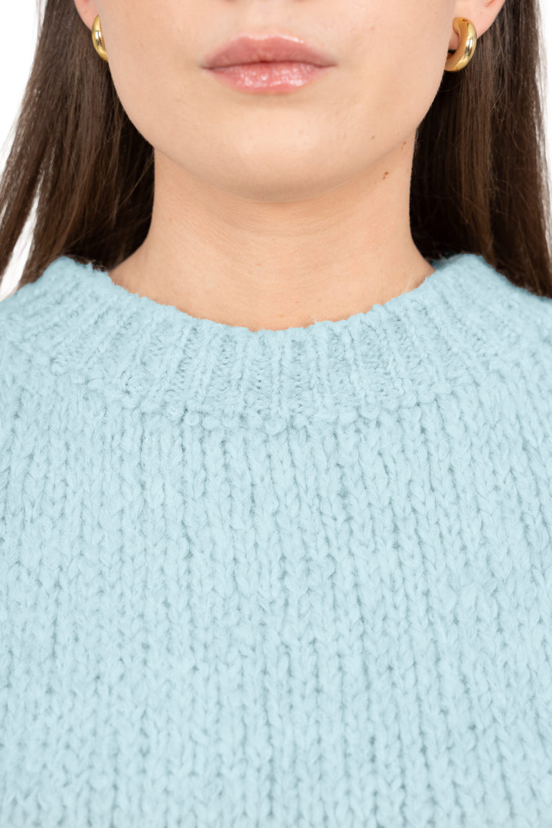 Damen Relaxed Fit Strickpullover 25RSW089 - Baby Blue