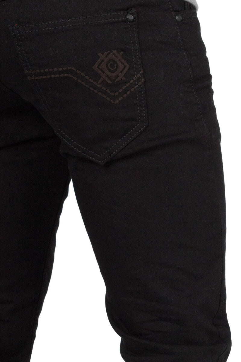 Herren Regular Fit Jeans Denim CD319A - Black